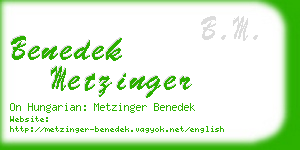 benedek metzinger business card